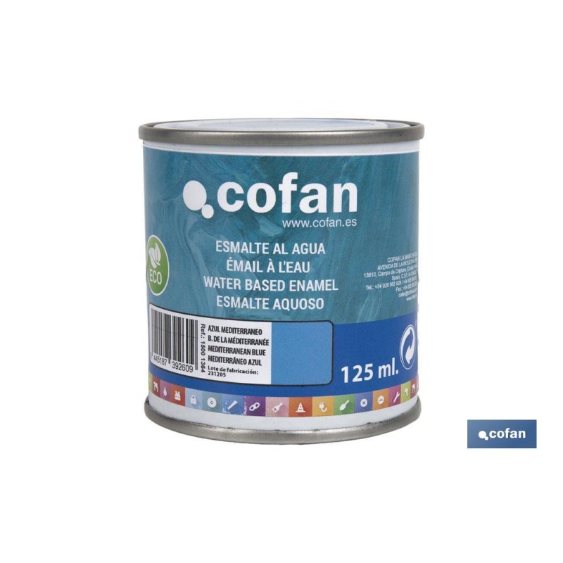 ESMALTE AL AGUA (125 ML) AZUL MEDITERRANEO BRILLO