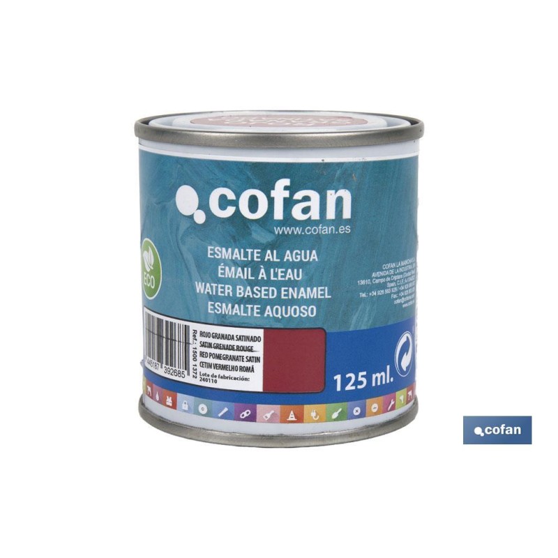 ESMALTE AL AGUA (125 ML) ROJO GRANADA SATINADO
