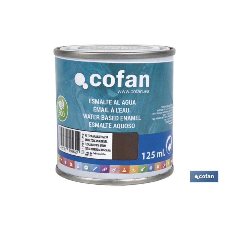 ESMALTE AL AGUA (125 ML) MARRÓN TOSCANA SATINADO