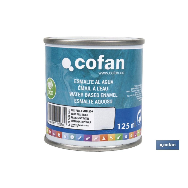 ESMALTE AL AGUA (125 ML) GRIS PERLA SATINADO