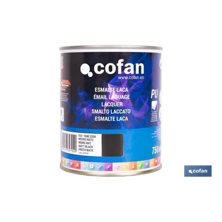 ESMALTE LACA AL AGUA NEGRO 750 ML MATE