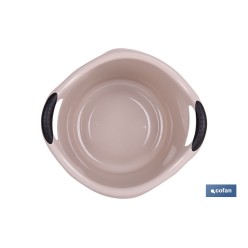 BARREÑO REDONDO  ASAS 15L BEIGE OSCURO  42X39.5X25cm