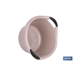 BARREÑO REDONDO  ASAS 15L BEIGE OSCURO  42X39.5X25cm