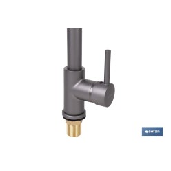 GRIFO DE COCINA MONOMANDO CON ROCIADOR GRIS ANTRACITA