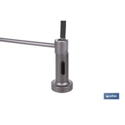 GRIFO DE COCINA MONOMANDO CON ROCIADOR GRIS ANTRACITA