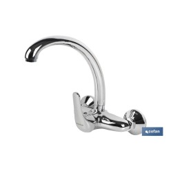 GRIFO DE COCINA/ LAVADERO MONOMANDO PARA PARED CON CAÑO ALTO