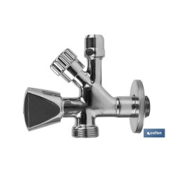 VÁLVULA DE ESCUADRA 1/2 x 3/4 x 3/8 MODELO COMBI