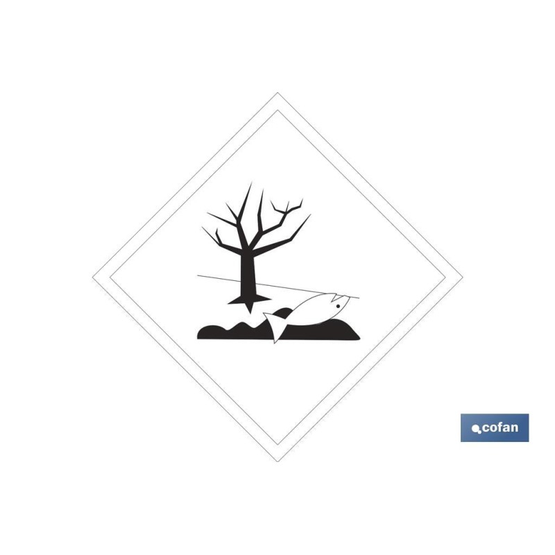 SEÑAL ADHESIVA MAT. PELIGROSAS 300X300MM.