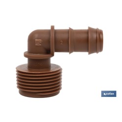 CON. EN CODO R.MACHO Ø16MM-3/4 (MARRÓN-MAX SEGUR.) Venta unitaria