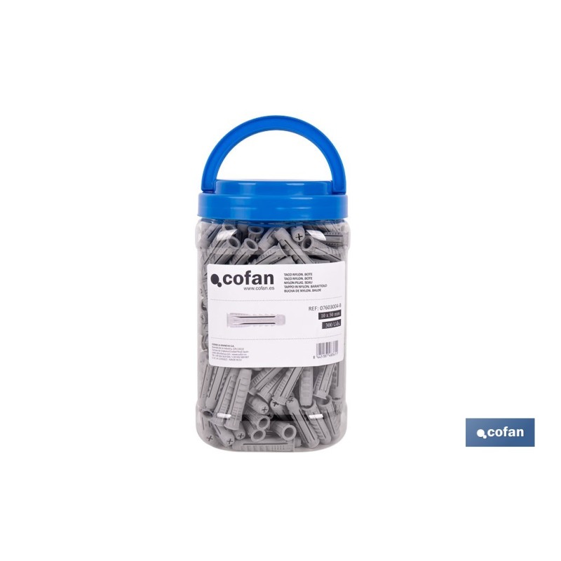 TACO NYLON PA-6 M-10X50 BOTE DE 300 UDS.