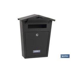 BUZÓN CORREO EXTERIOR NEGRO MODELO GARDEN 360x290x105mm