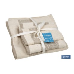 JUEGO DE 3 TOALLAS NATURE 600 G/M2  GAMA ALMA 30X50  50X100  70X140 CM