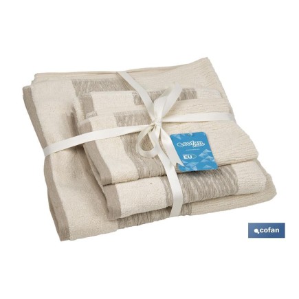 JUEGO DE 3 TOALLAS NATURE 600 G/M2  GAMA ALMA 30X50  50X100  70X140 CM