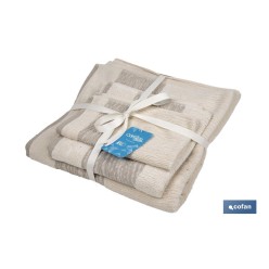 JUEGO DE 3 TOALLAS NATURE 600 G/M2  GAMA ALMA 30X50  50X100  70X140 CM