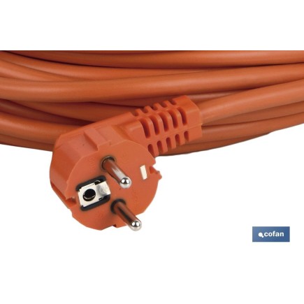 PROLONGADOR BIPOLAR CON T/T LATERAL 16A250V CABLE 25M NARANJA