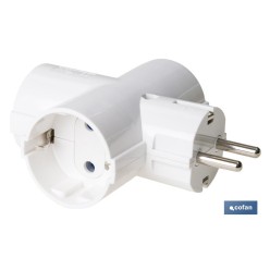 ADAPTADOR SCHUKO 3 VIAS  (16A-250V)
