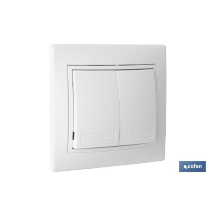DOBLE INTERRUPTOR-CONMUTADOR EMPOTRAR MODELO PACIFIC (BL)
