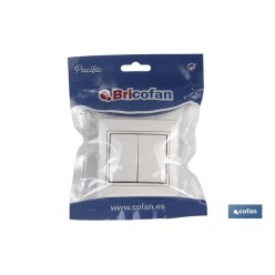 DOBLE INTERRUPTOR-CONMUTADOR EMPOTRAR MODELO PACIFIC (BL)