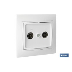 TOMA TV/RADIO EMPOTRAR BLANCO MODELO PACIFIC