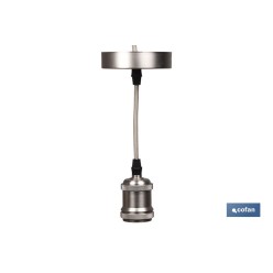 PORTALAMPARAS (cable+rosetón)  PERLA E27 100X10CM