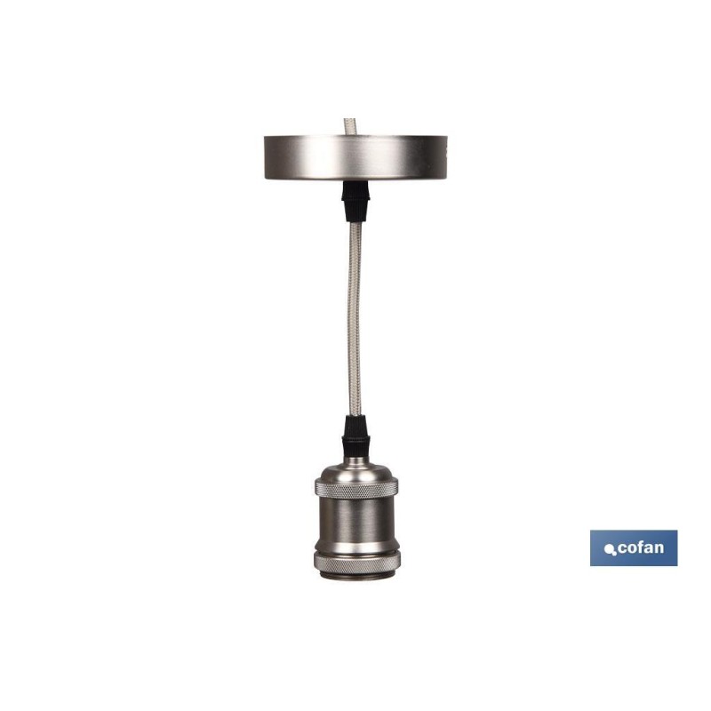 PORTALAMPARAS (cable+rosetón)  PERLA E27 100X10CM