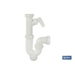 SIFÓN CURVO CON SALIDA Ø32-40, RACOR 1 1/2 Y TOMA AUXILIAR