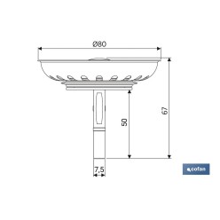 REJILLA FILTRO CESTA DESAGÜE PASADOR PLASTICO Ø80 MM