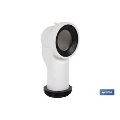 MANGUITO DE CONEXIÓN ACODADO 90° PARA INODORO CON GOMA LABIADA Ø110 MM