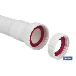 TUBO FLEXIBLE BLANCO 1 1/2 CON REDUCTOR 1 1/4 Ø32-40 330-690 MM