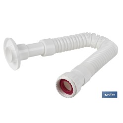 TUBO FLEXIBLE BLANCO 1 1/2 CON REDUCTOR 1 1/4 Ø32-40 330-690 MM