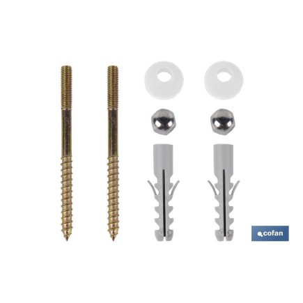SET 2 PCS TORNILLOS VERTICALES FIJACIÓN INODORO 5 X 75