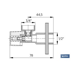 VÁLVULA DE ESCUADRA 1/2 x 3/4 LAVADORA