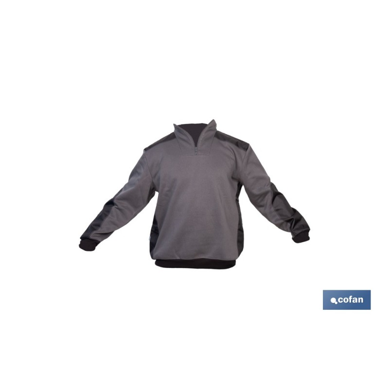 SUDADERA RANGER CUELLO CREMALLERA 280GMS GRIS-NEGRO T-XXL