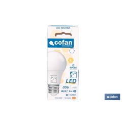 BOMBILLA CLASSIC CON SENSOR 9 W E27 806 LM 4000 K