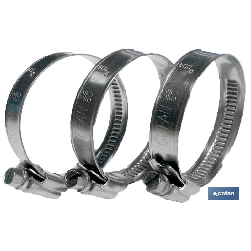 ABRAZADERA INOX A-2 BANDA 12mm 140-160 Venta unitaria