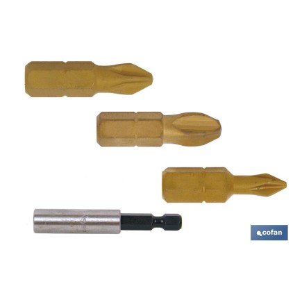 PUNTAS TIN 1/4 PH-1-2-3X25+ADAPTADOR