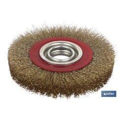 RUEDA ALAMBRE E.20mm ONDULADO Ø125  A.LATON 0.3mm