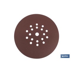 DISCO LIJA CON VELCRO DE ÓXIDO ALUMINIO ROJO ø225 G-180