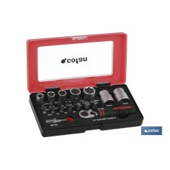 SET MINI CARRACA, VASOS Y PUNTAS 1/4 23 pcs.