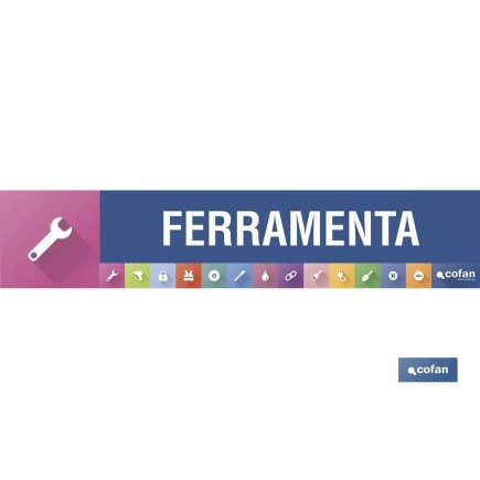 SEÑALETICA IMANTADA PORTUGUES PARA EXPOSITOR 975 x 200 mm - FERRAMENTA