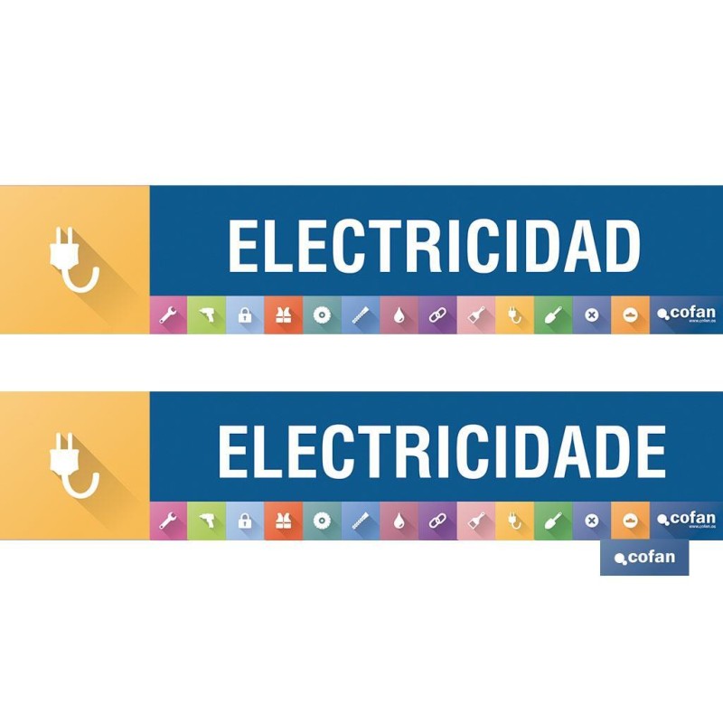 SEÑALETICA IMANTADA PARA EXPOSITOR 975 x 200 mm - ELECTRICIDAD