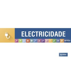SEÑALETICA IMANTADA PORTUGUES PARA EXPOSITOR 975 x 200 mm - ELECTRICIDADE