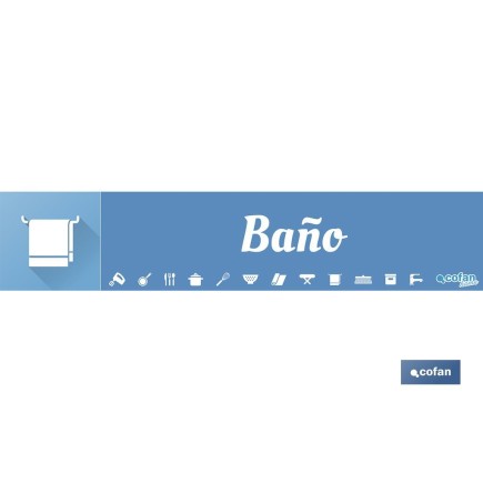 SEÑALETICA IMANTADA PARA EXPOSITOR 975 x 200 mm - BAÑO