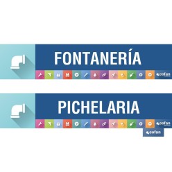 SEÑALETICA IMANTADA PARA EXPOSITOR 975 x 200 mm - FONTANERIA