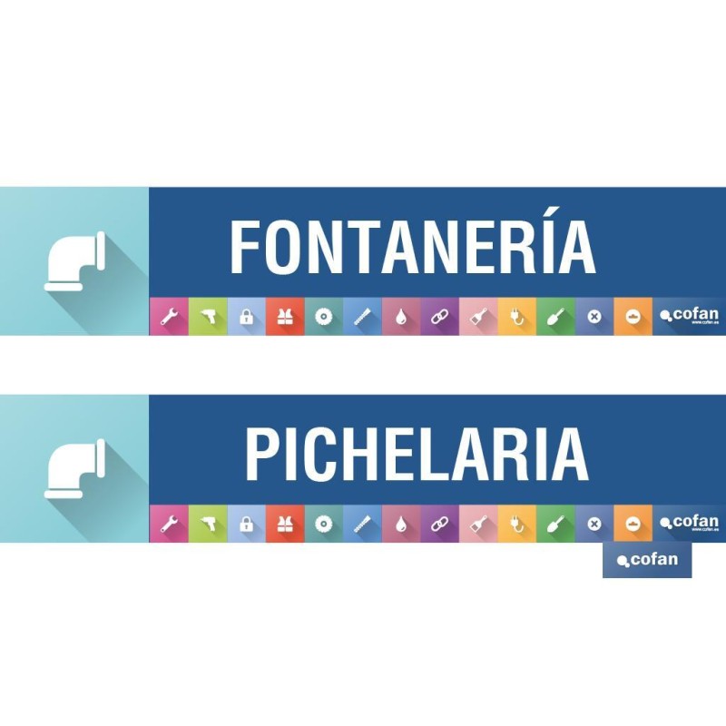 SEÑALETICA IMANTADA PARA EXPOSITOR 975 x 200 mm - FONTANERIA