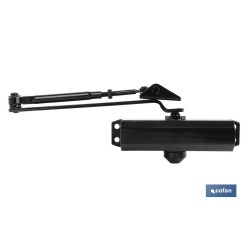 Cierrapuertas con retención-60/85KGS-Acabado Plata