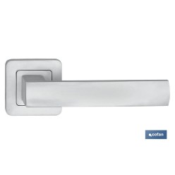 JUEGO MANIVELA ALUMINIO BERLÍN ROSETA CUADRADA NIQUEL