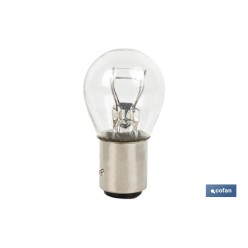 LÁMPARA COFAN 2 POLOS BLANCA DESCENTRADA P21/5W (BAZ15d) 12V venta unitaria