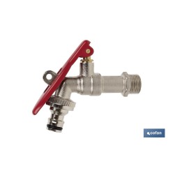 GRIFO CON MANETA PARA MANGUERA Y TOMA PARA CANDADO 1/2 X 3/4