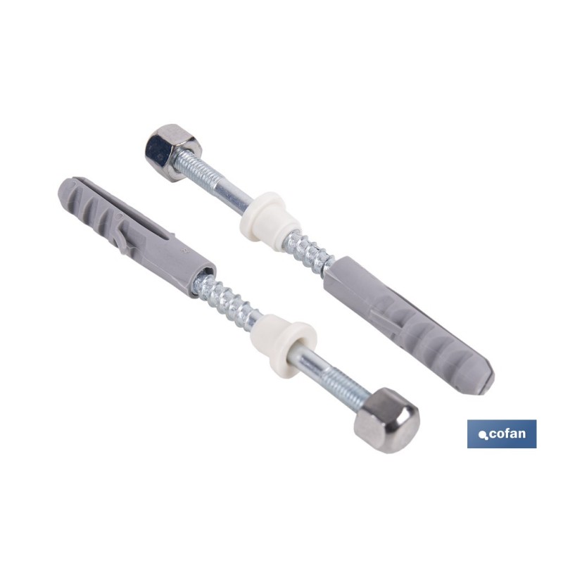 SET 2 PCS PARA SANITARIO WC 5 X 80 ZINCADO